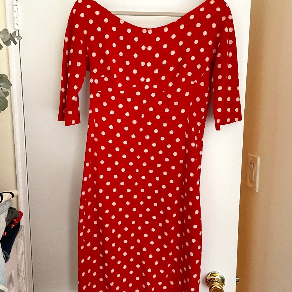 Vintage Red Retro dress with Polka Dots